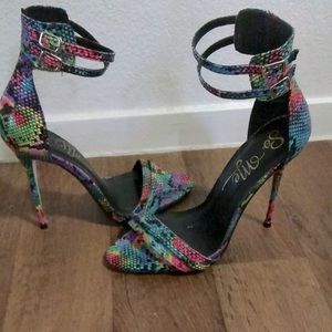 Snake skin multicolored stilettos